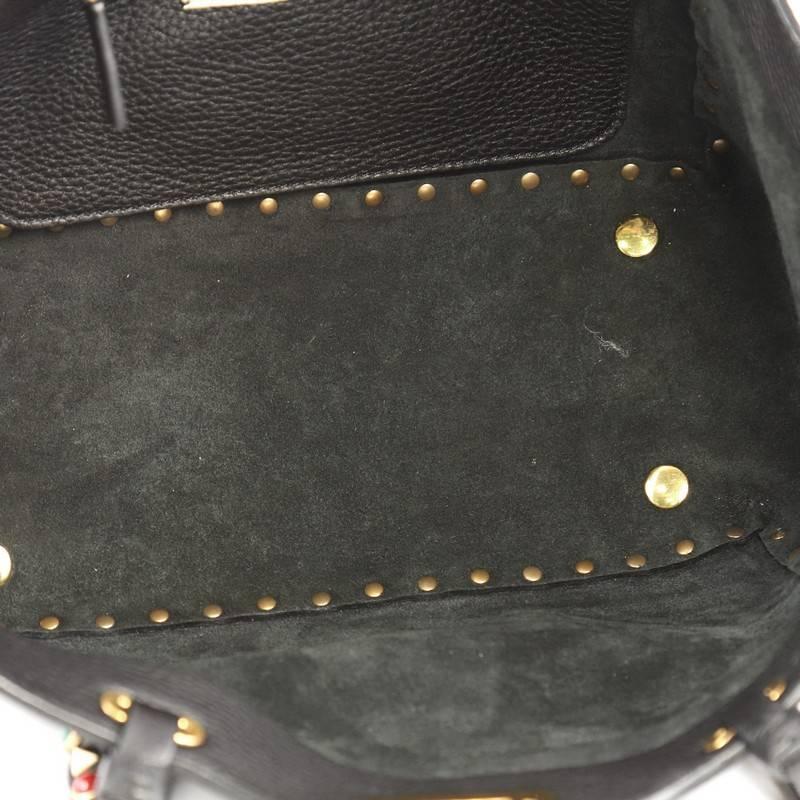 Valentino Rolling Rockstud Tote Leather with Cabochons Small 2