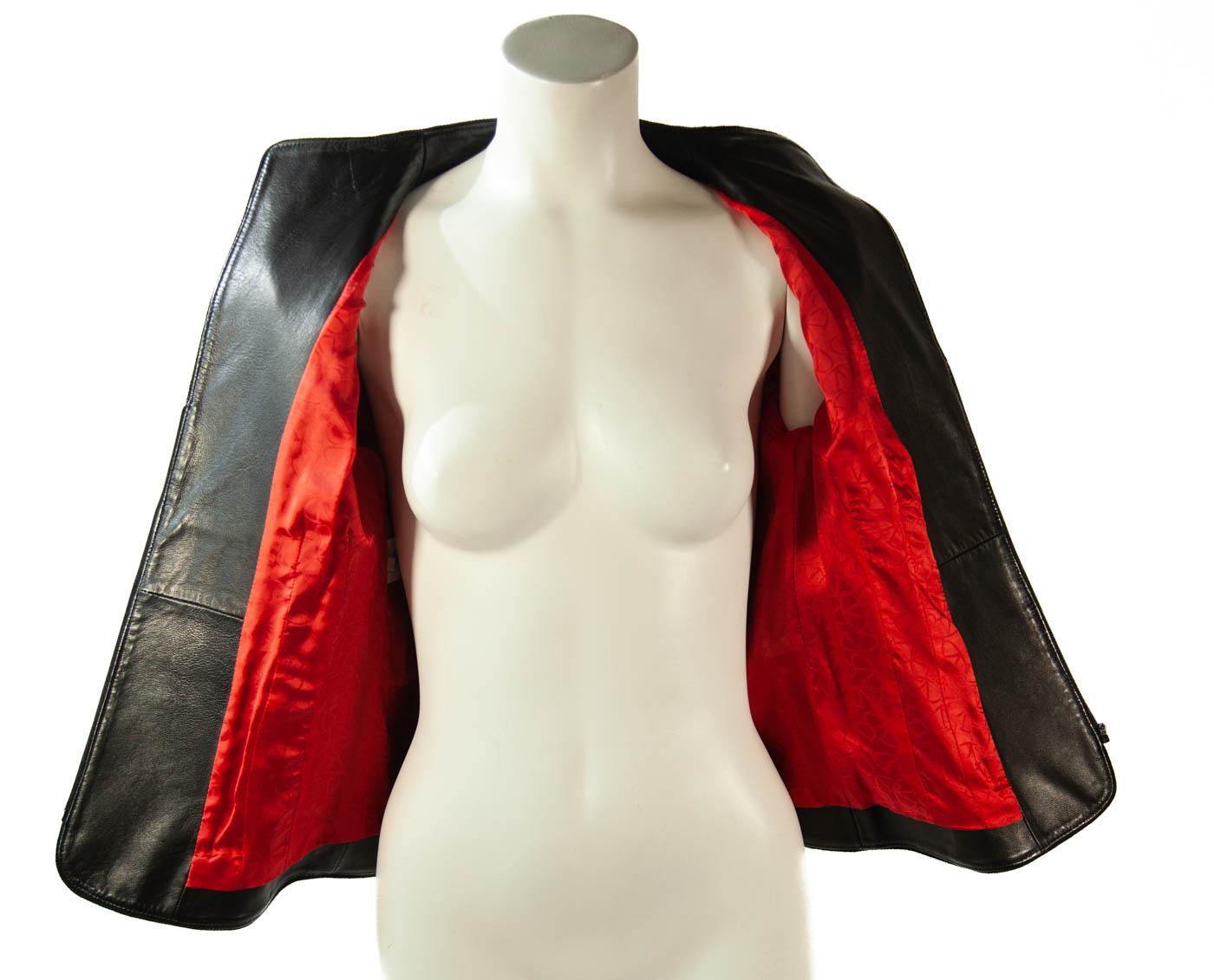 leather jacket red lining