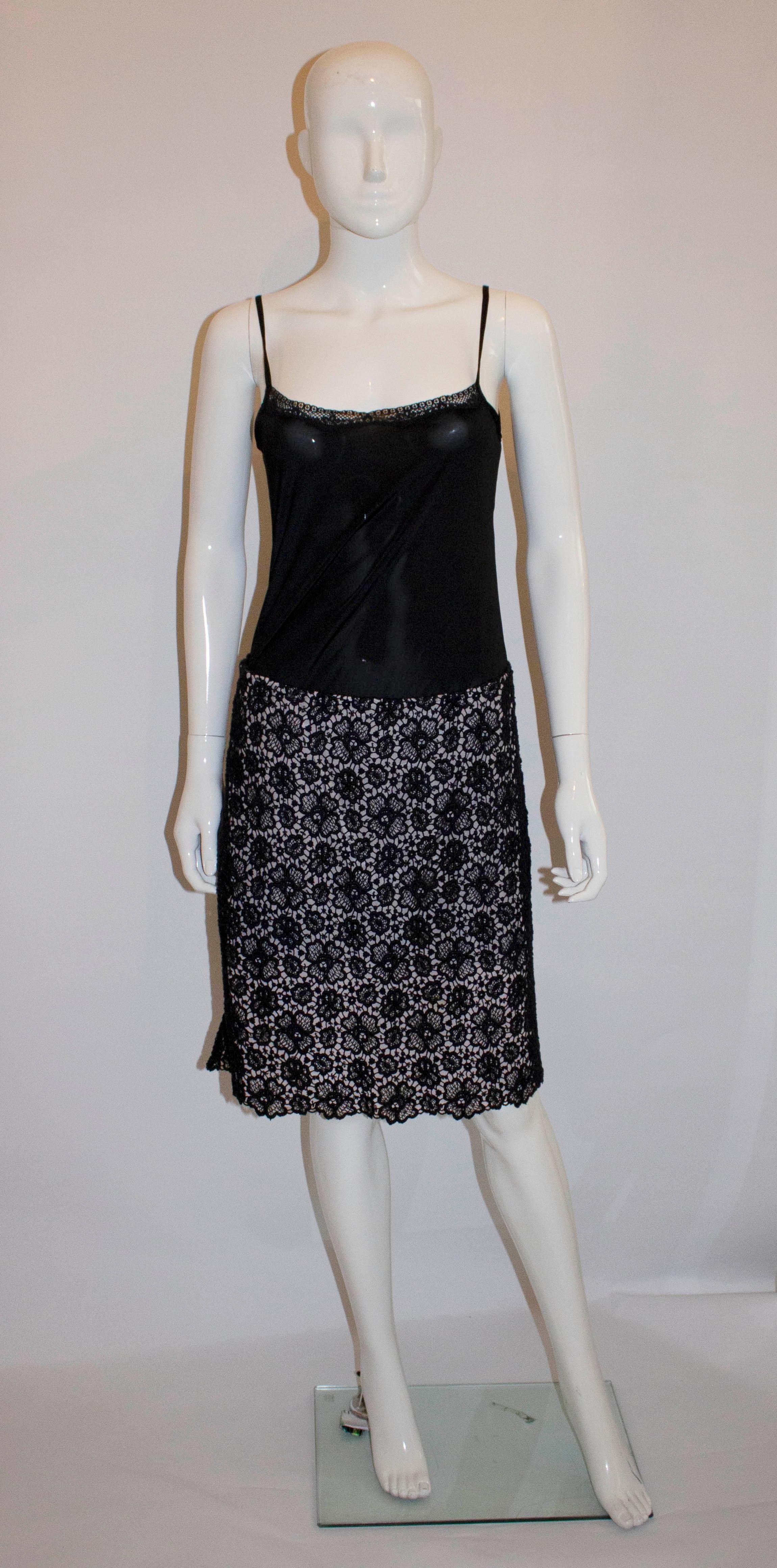 Women's Valentino Roma Black Lace Skirt For Sale