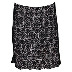 Valentino Roma Falda de encaje negra