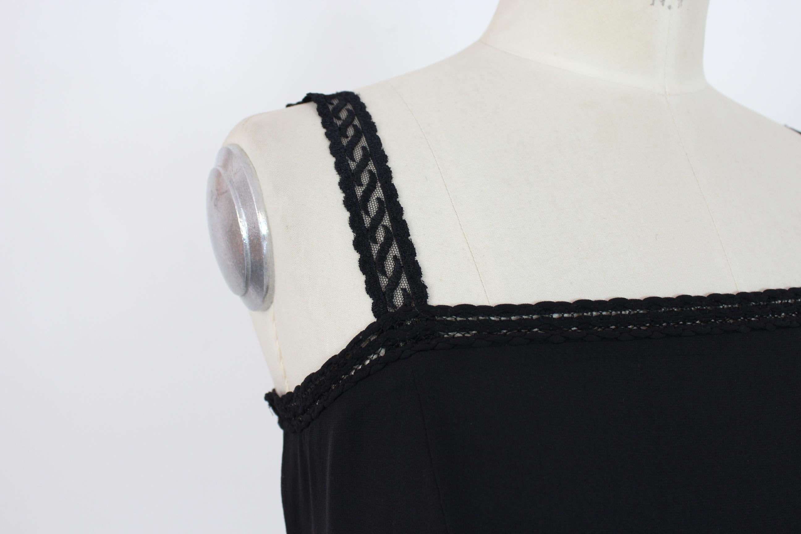 Valentino Roma Black Silk Transparent Embroidery Evening Long Dress 1