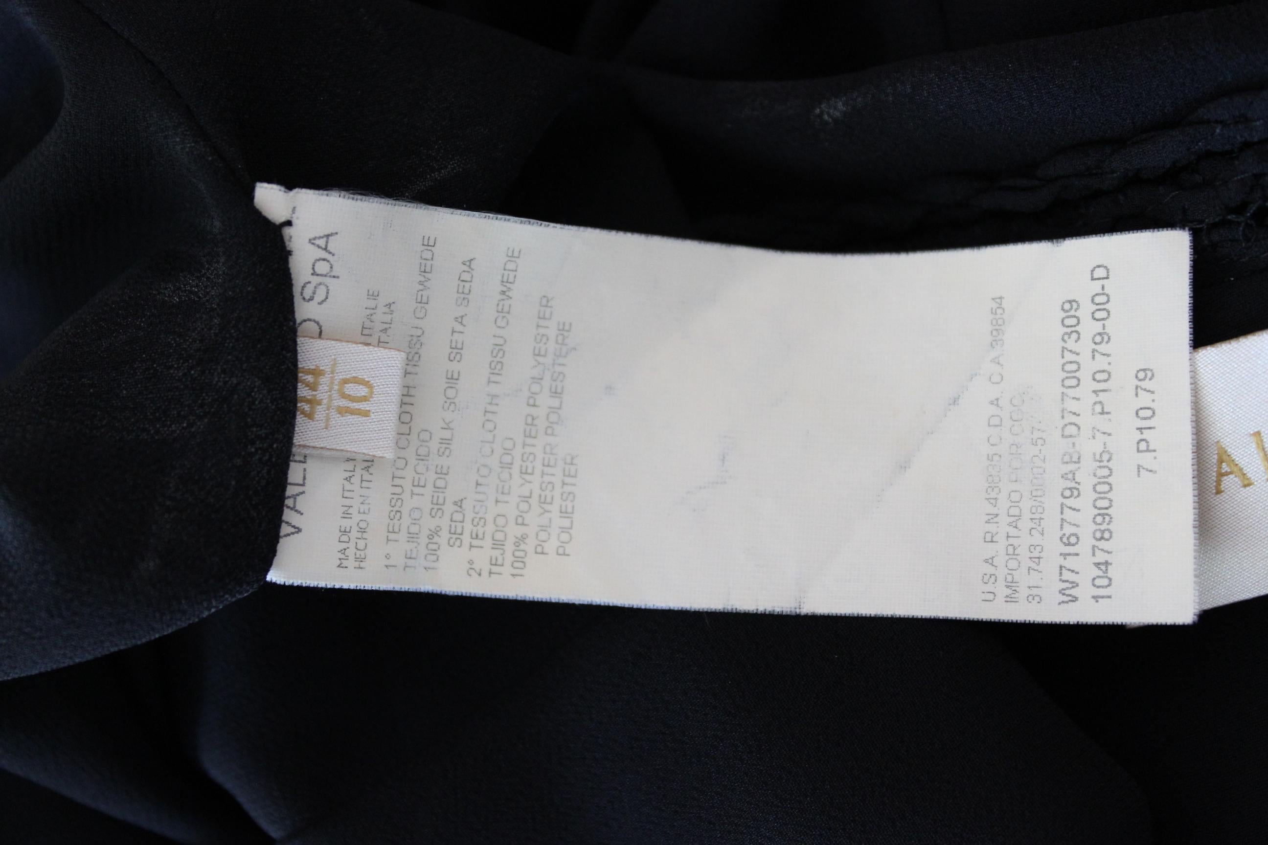 Valentino Roma Black Silk Transparent Embroidery Evening Long Dress 2