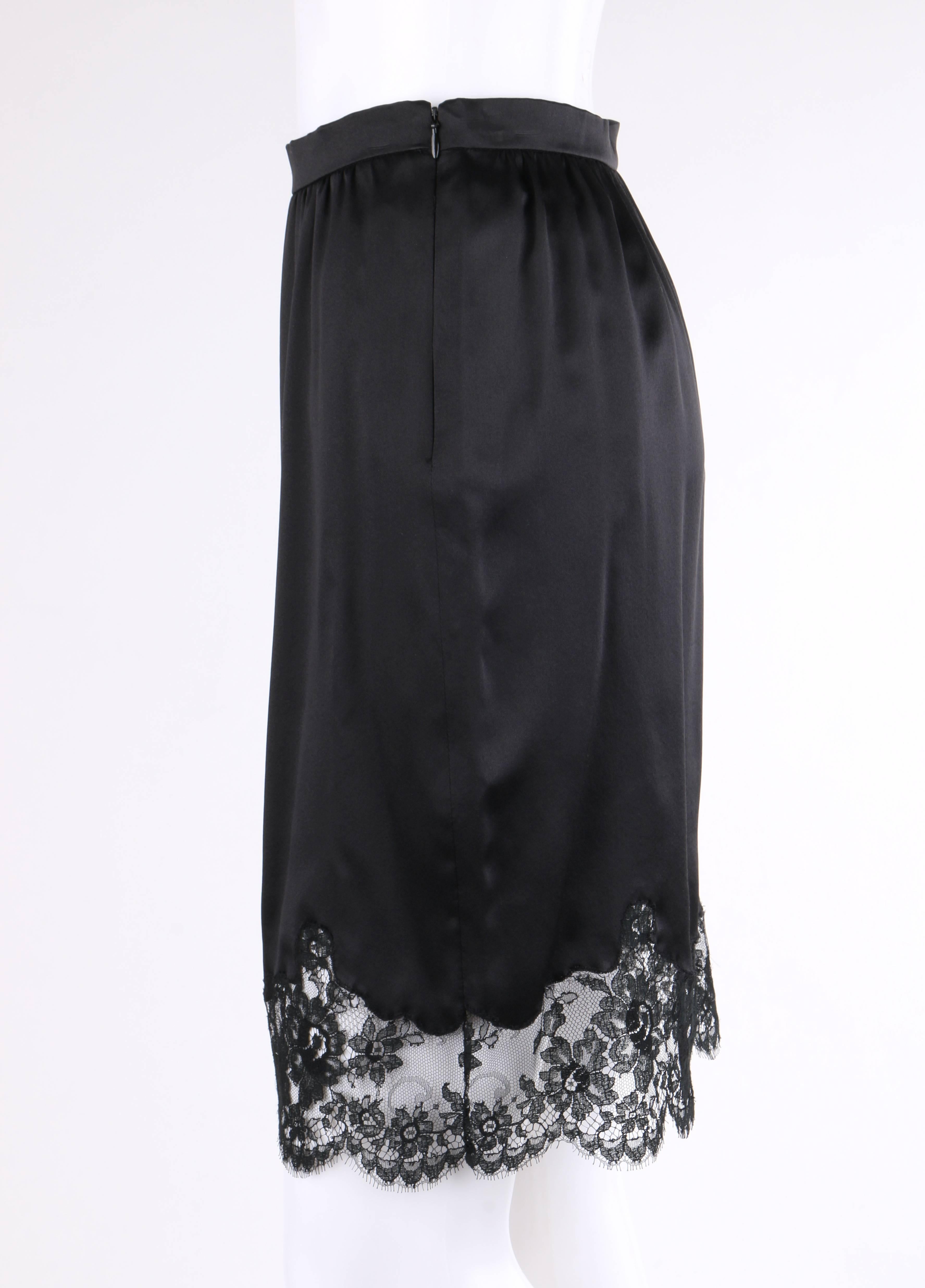 black lace slip skirt