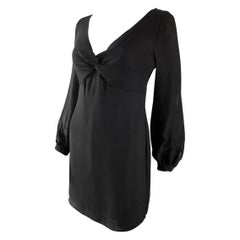 Valentino Roma - Petite robe noire drapée sur le devant, Italie, état neuf avec étiquettes, taille 8