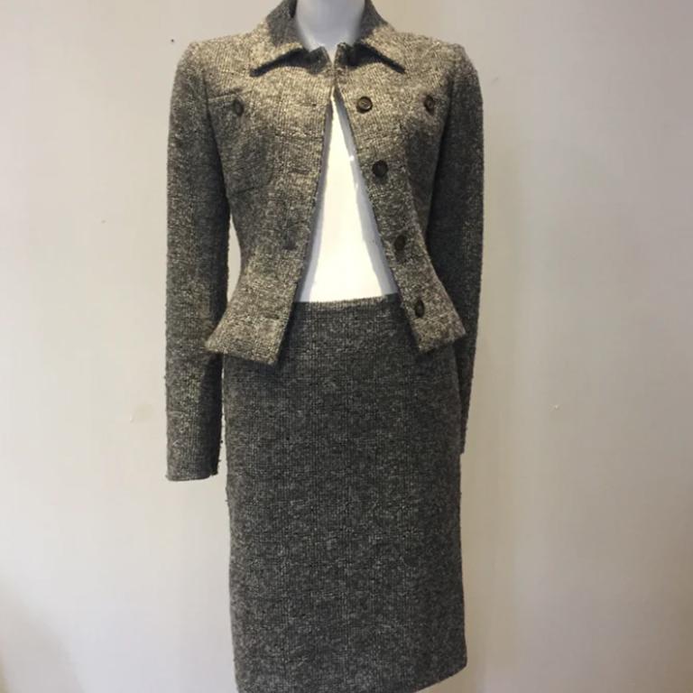 Women's VALENTINO ROMA FW98 Grey wool suit For Sale