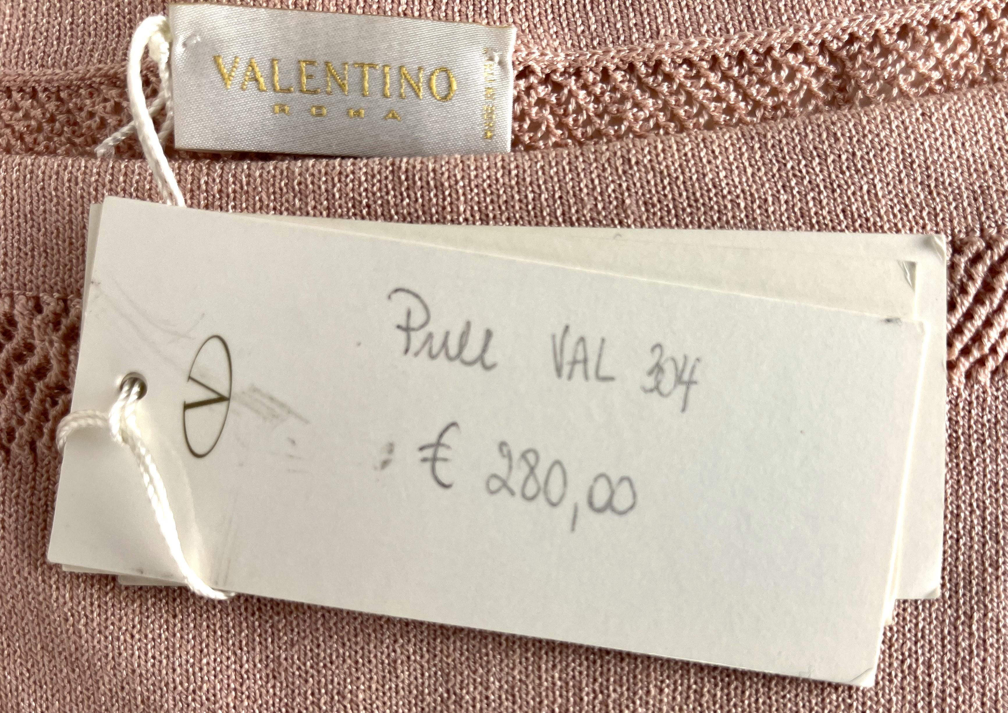VALENTINO ROMA – Genuine Knitted Cotton Pink Tank Top New with Tags  Size L In New Condition In Cuggiono, MI