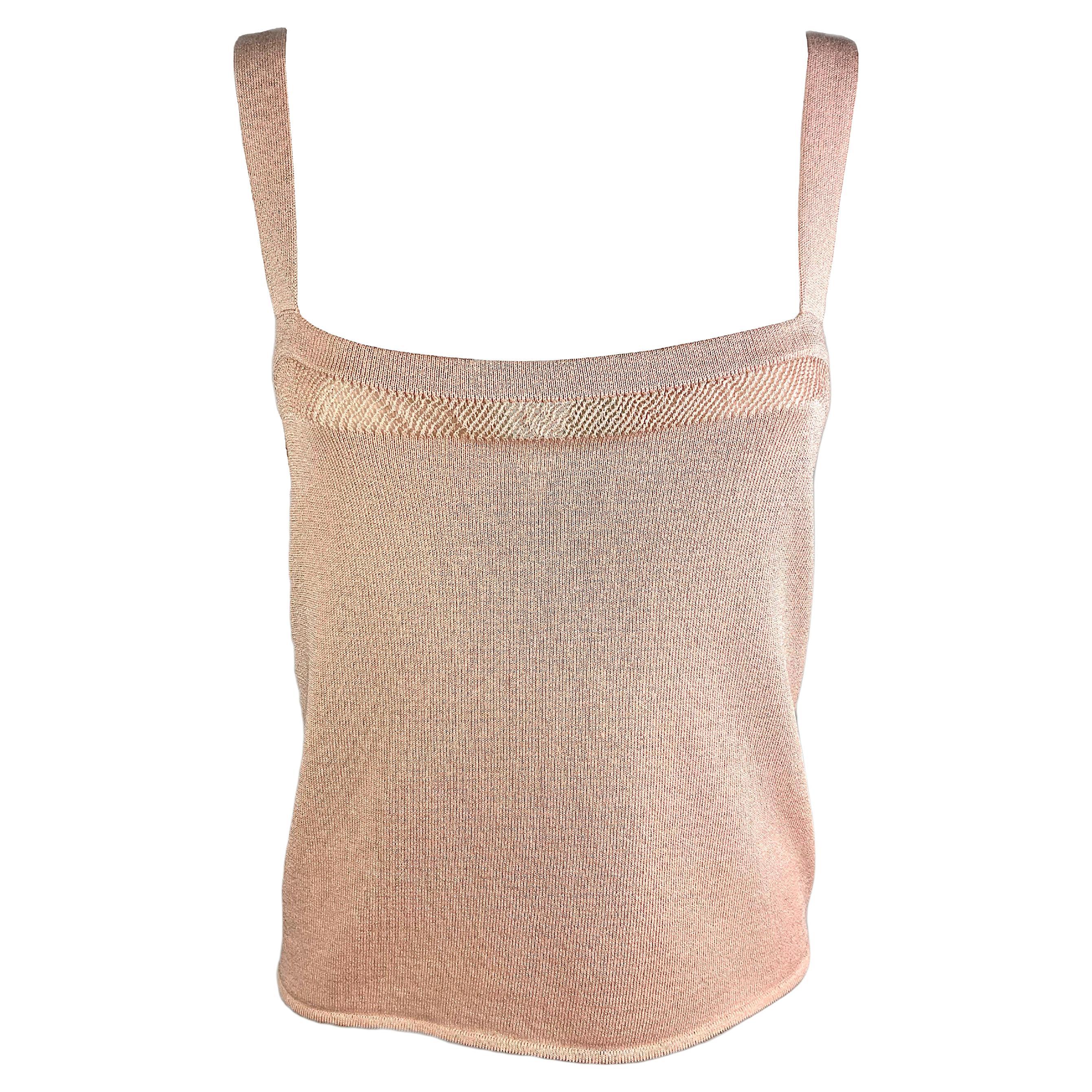 VALENTINO ROMA – Genuine Knitted Cotton Pink Tank Top New with Tags  Size L