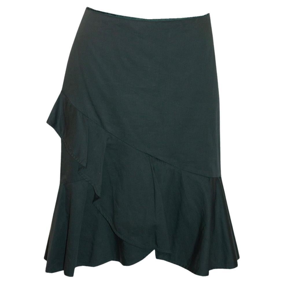 Valentino Roma Green Ruffle Skirt