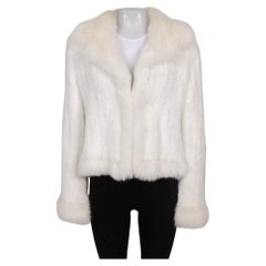 Valentino Roma Luxurious White Rabbit & Fox Fur Coat - Size XL