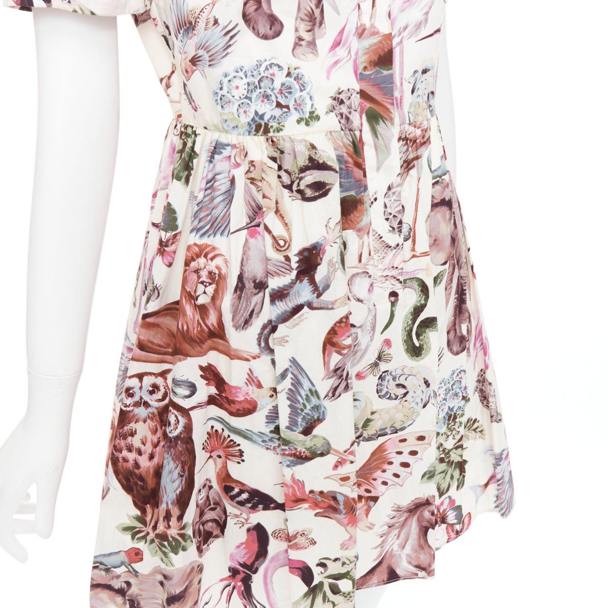 VALENTINO Roman Safari 2015  100% silk cream animal print safari dress Sz4 S For Sale 3