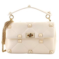 Valentino Roman Stud Flap Bag Quilted Leather Large