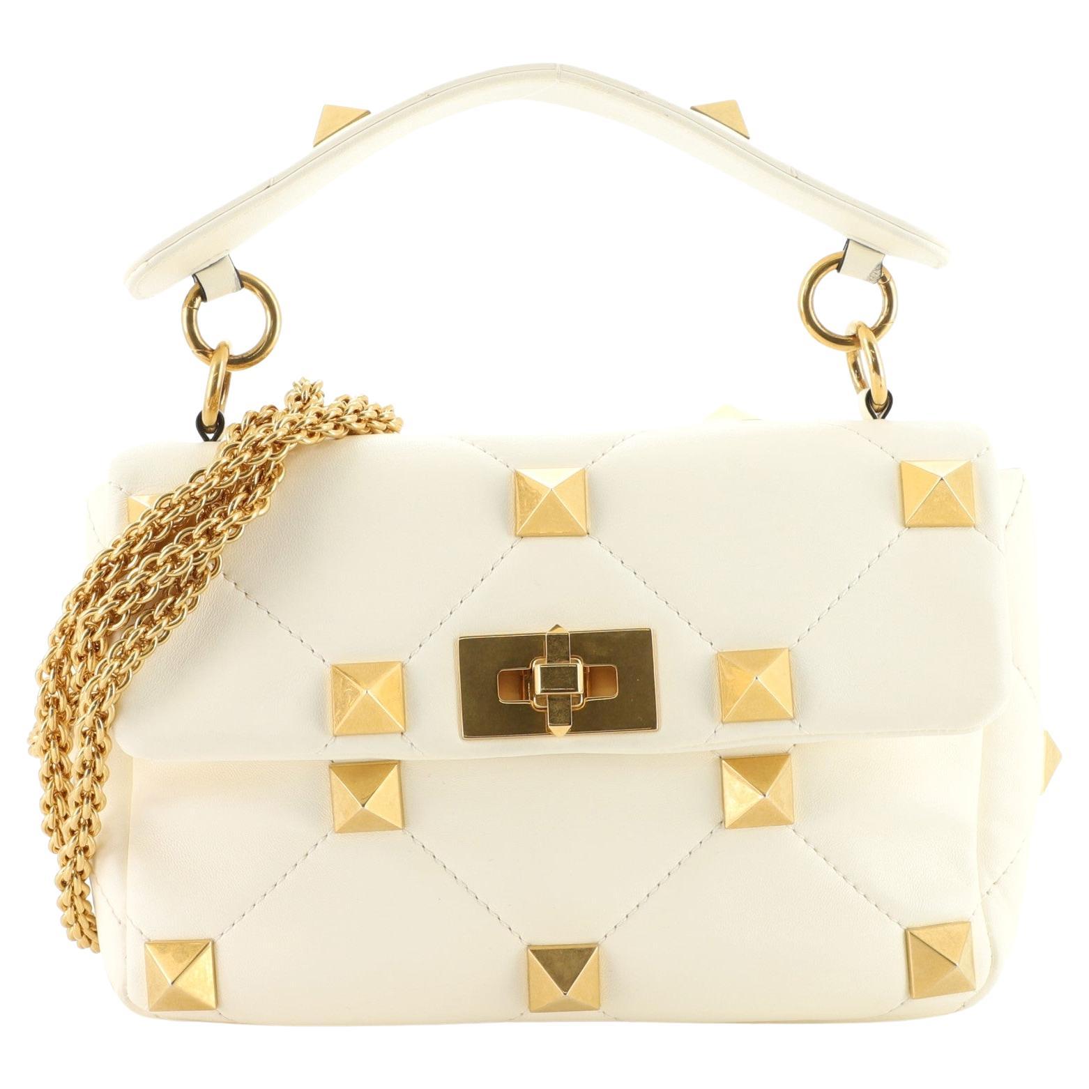 Valentino Roman Stud Flap Bag Quilted Leather Medium