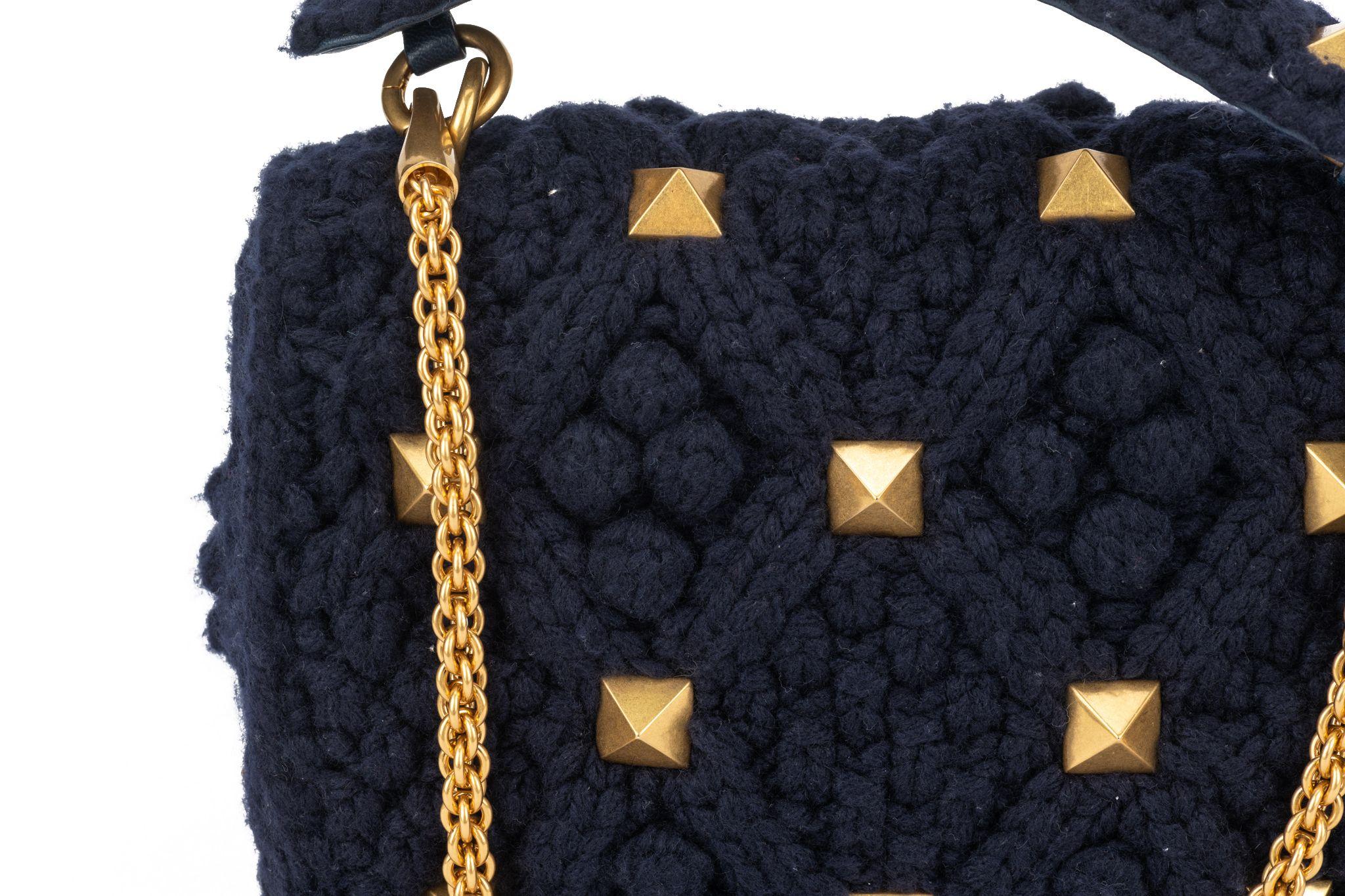 Valentino Roman Stud Knitted Bag New For Sale 9
