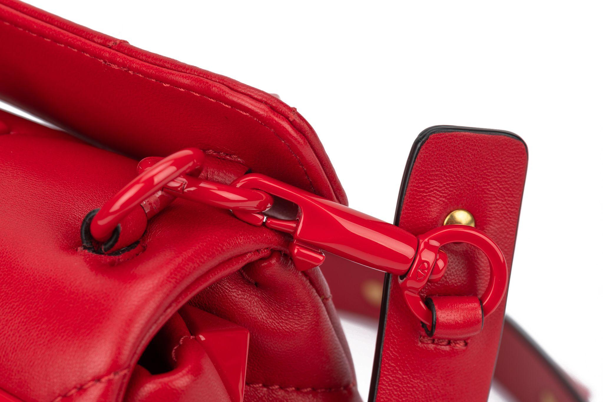 Valentino Roman Stud Red Shoulder Bag New For Sale 6