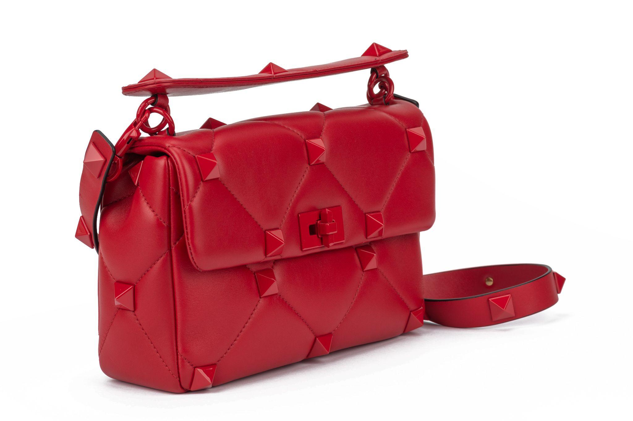 Valentino Roman Stud Bolso Rojo Nuevo en venta 8