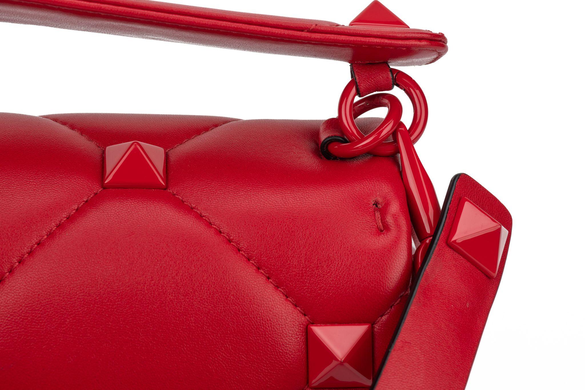 Valentino Roman Stud Red Shoulder Bag New For Sale 9