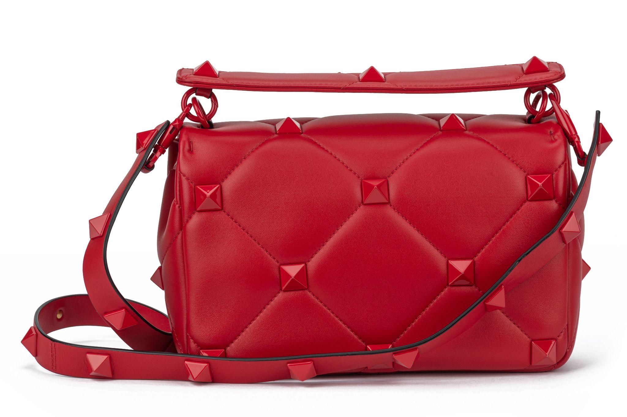 Valentino Roman Stud Red Shoulder Bag New For Sale 4