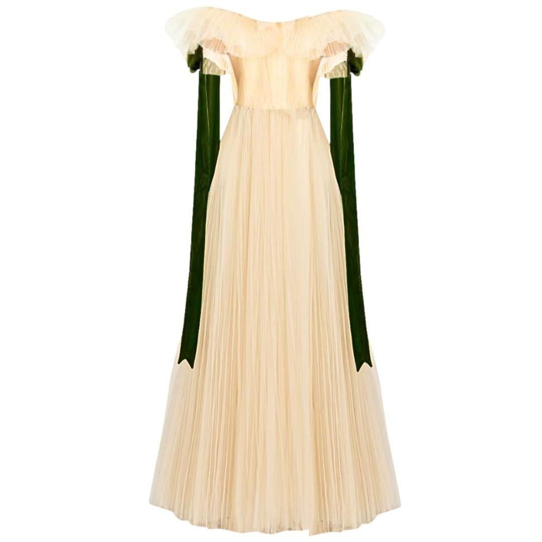 Beige Valentino Abito da sera romantico in tulle primavera/estate 2018 taglia 38IT in vendita