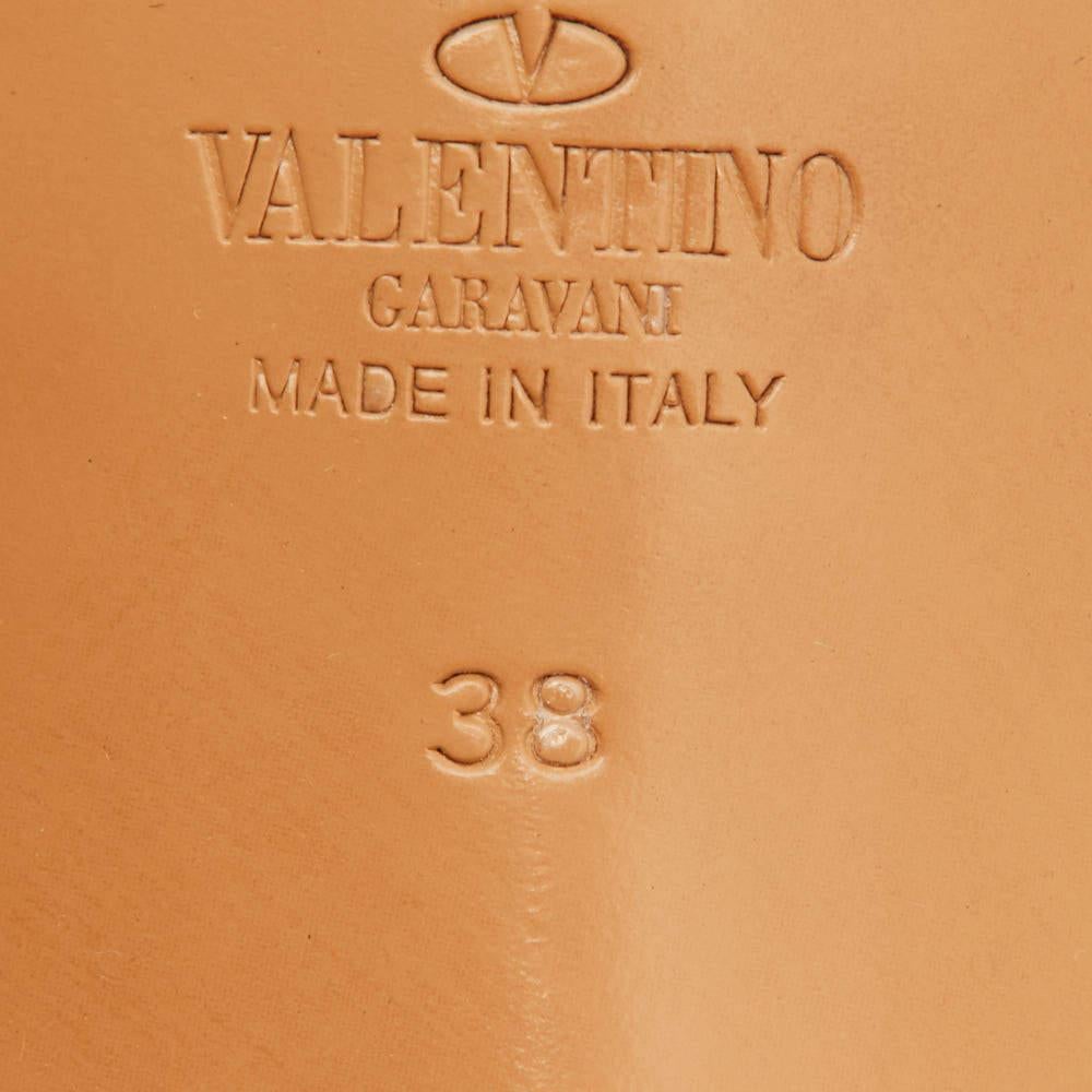 Valentino Rose Gold Leather Rockstud Ankle Strap Sandals Size 38 1