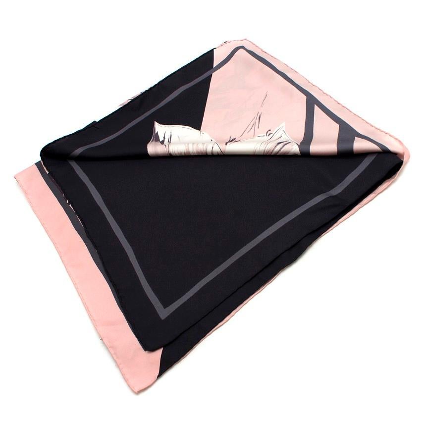 VALENTINO silk Calfskin logo print scarf blue