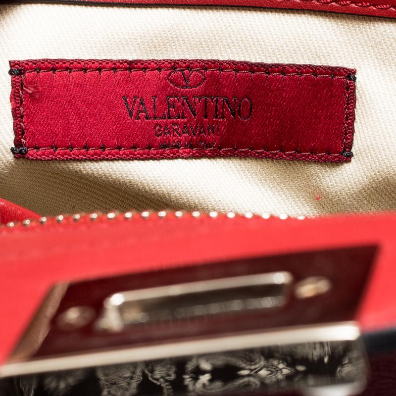 Valentino Rosso V. Leather Rockstud Tote In New Condition In Dubai, Al Qouz 2