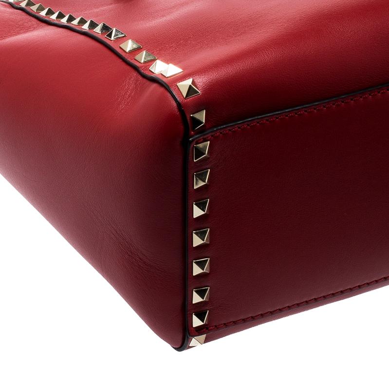 Women's Valentino Rosso V. Leather Rockstud Tote