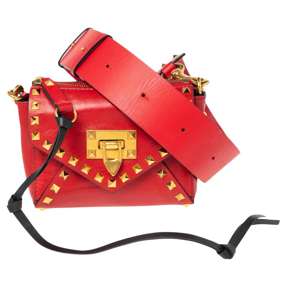 Valentino Rouge Pur Smooth Leather Small Rockstud Hype Shoulder Bag at ...