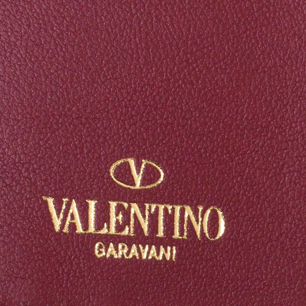 Valentino Rubino Leather Rockstud Zip Around Wallet 1