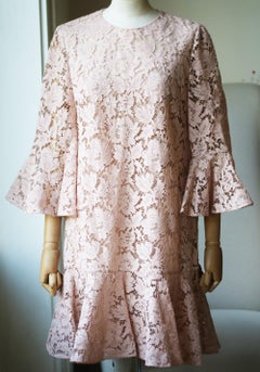 Valentino Ruffled Corded Cotton-Blend Guipure-Lace Mini Dress