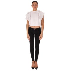 Valentino Ruffled Cotton Cropped Top