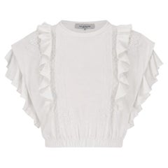 Valentino Ruffled Cotton Cropped Top