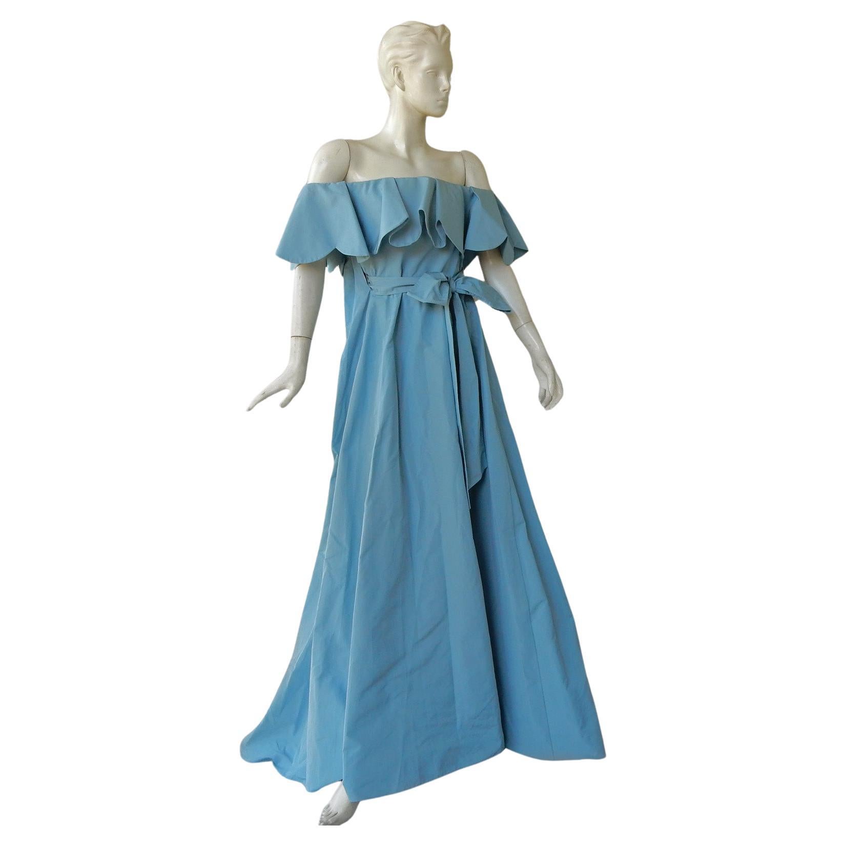 Valentino Runway Bare Shoulder Full Train Dress Gown  new! For Sale