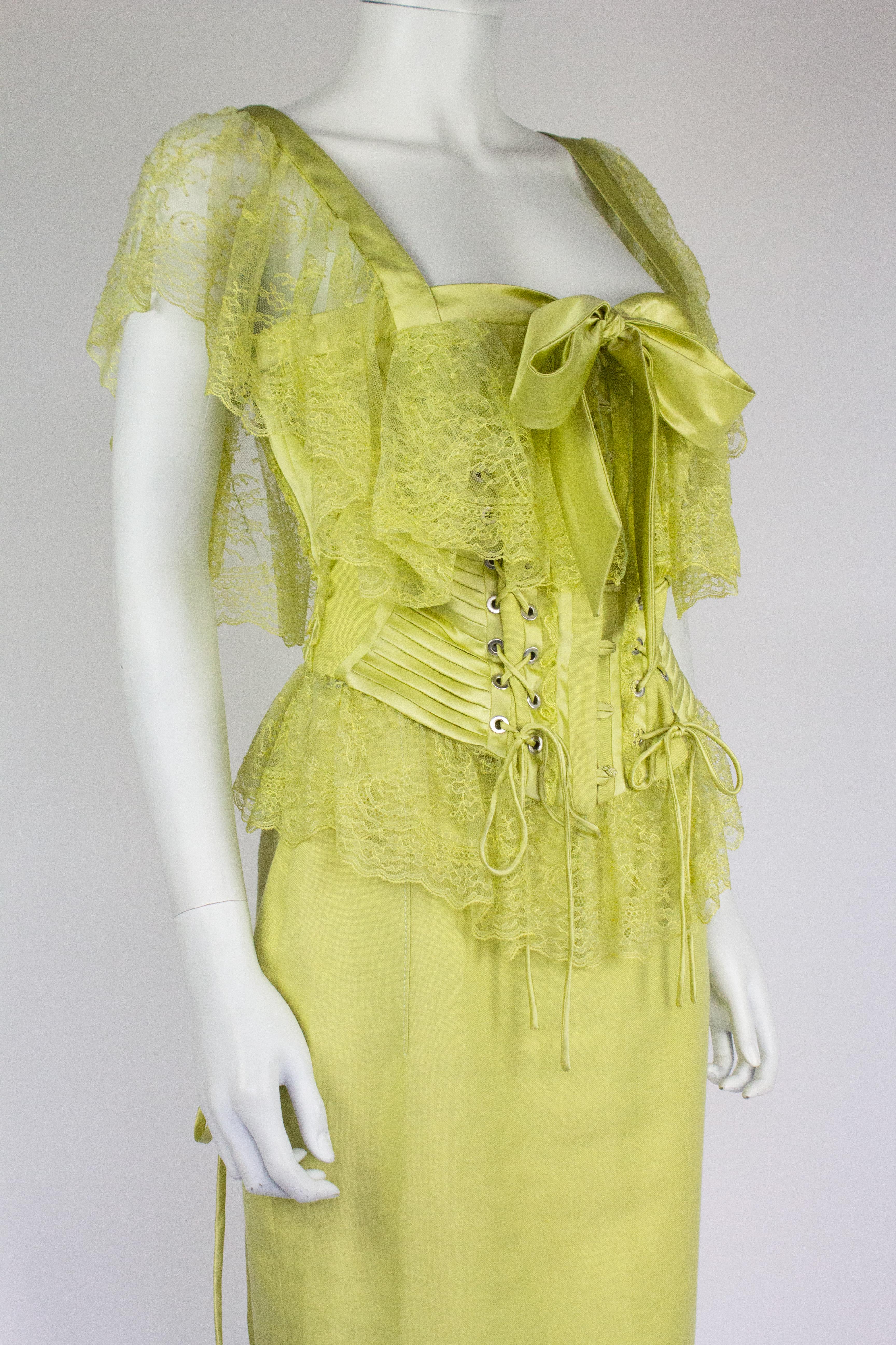Beige Valentino Runway Corset & Skirt, S/S 2004 For Sale