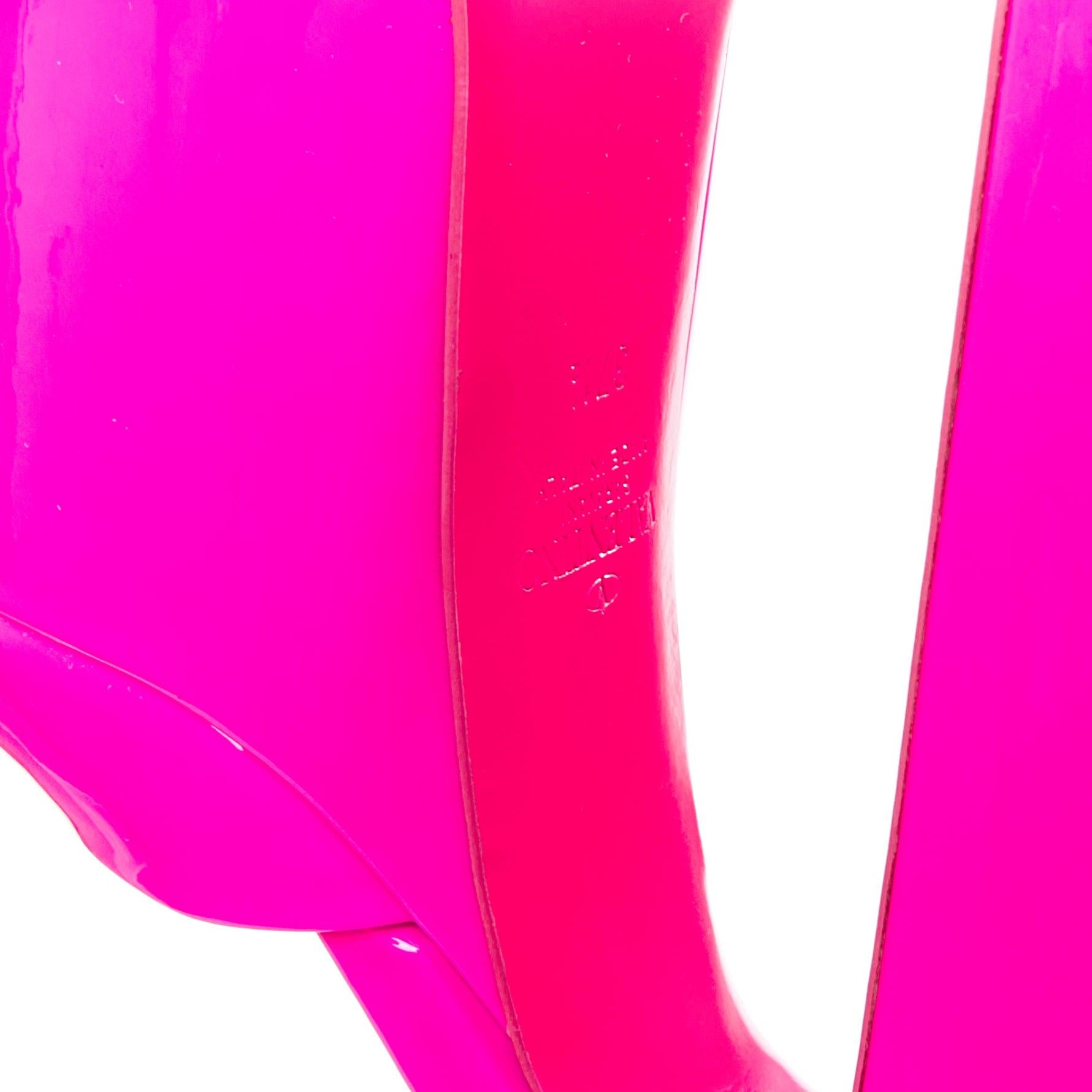 VALENTINO Runway Discobox 180 hot pink patent platform ankle strap heels EU37.5 For Sale 6
