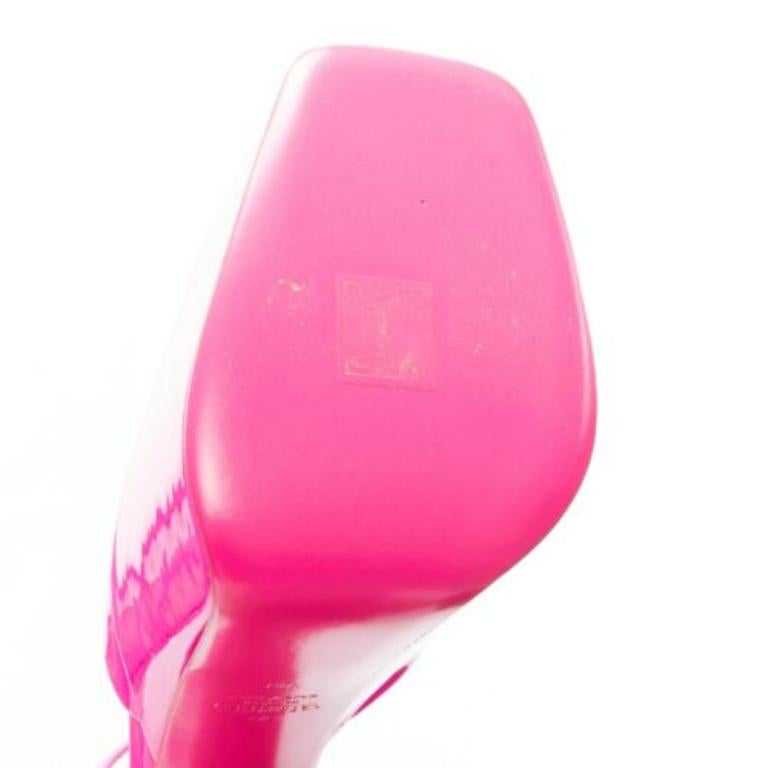 VALENTINO Runway Discobox 180 hot pink patent platform ankle strap heels EU39 For Sale 6