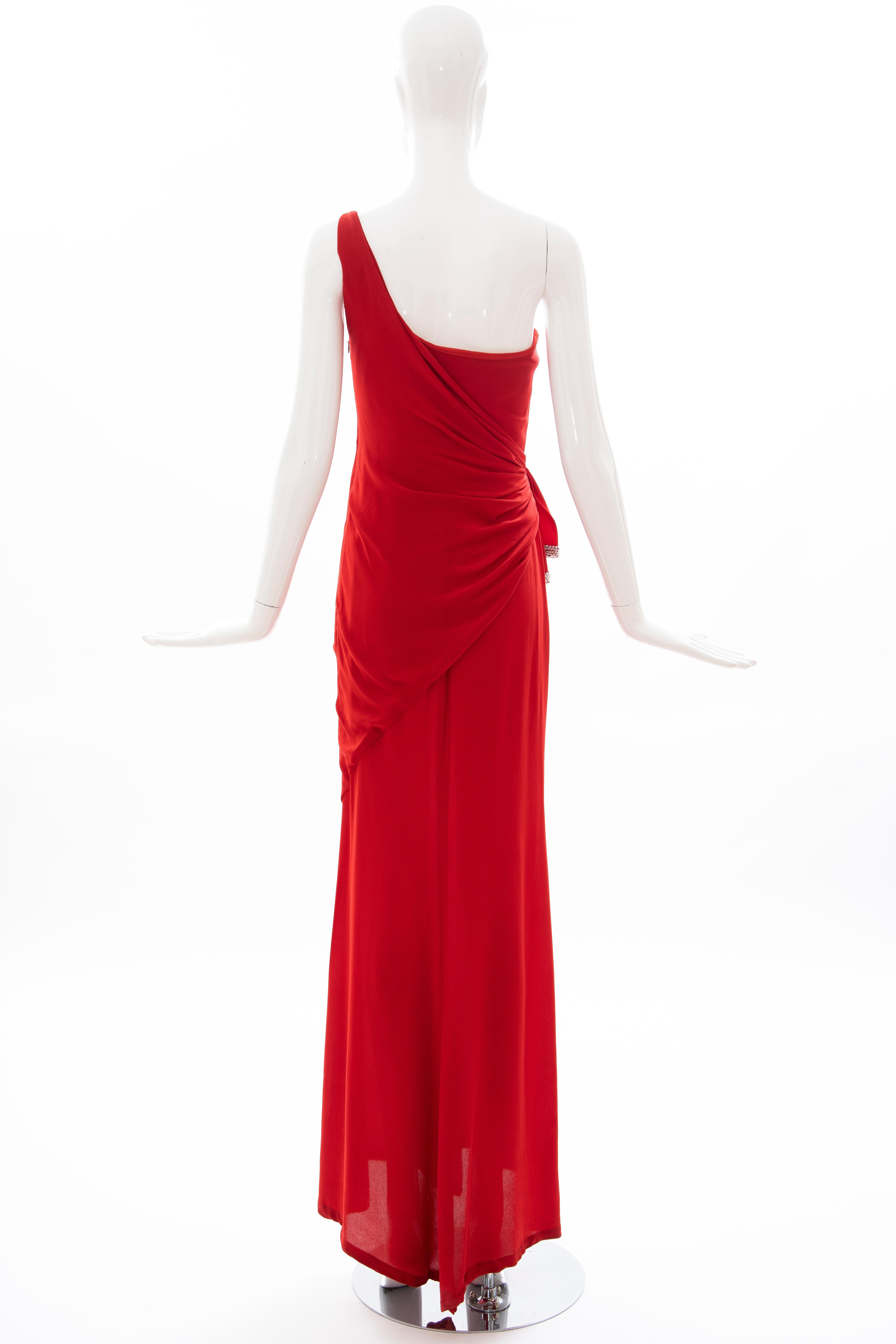 Valentino Runway Red Silk Crepe Evening Dress (Final Collection), Spring 2008 For Sale 4