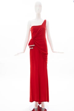 Valentino Runway Red Silk Crepe Evening Dress (Final Collection), Spring 2008