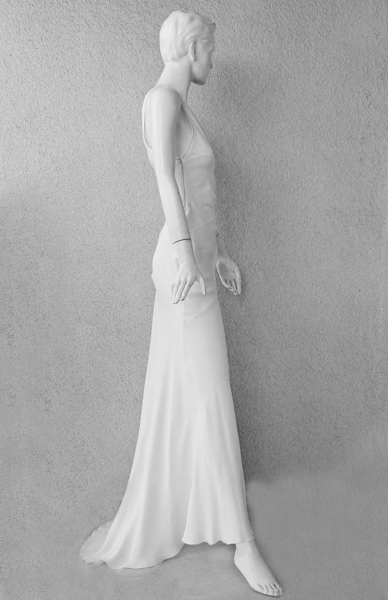 Gray Valentino Runway Subtly Sexy White Silk Gown