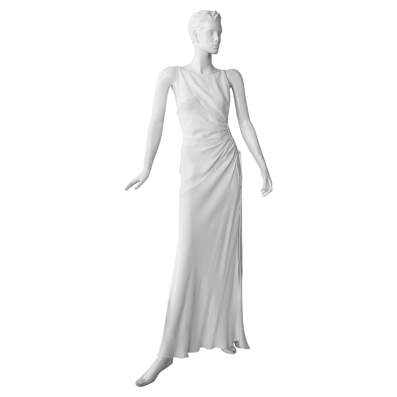 Valentino Runway Subtly Sexy White Silk Gown