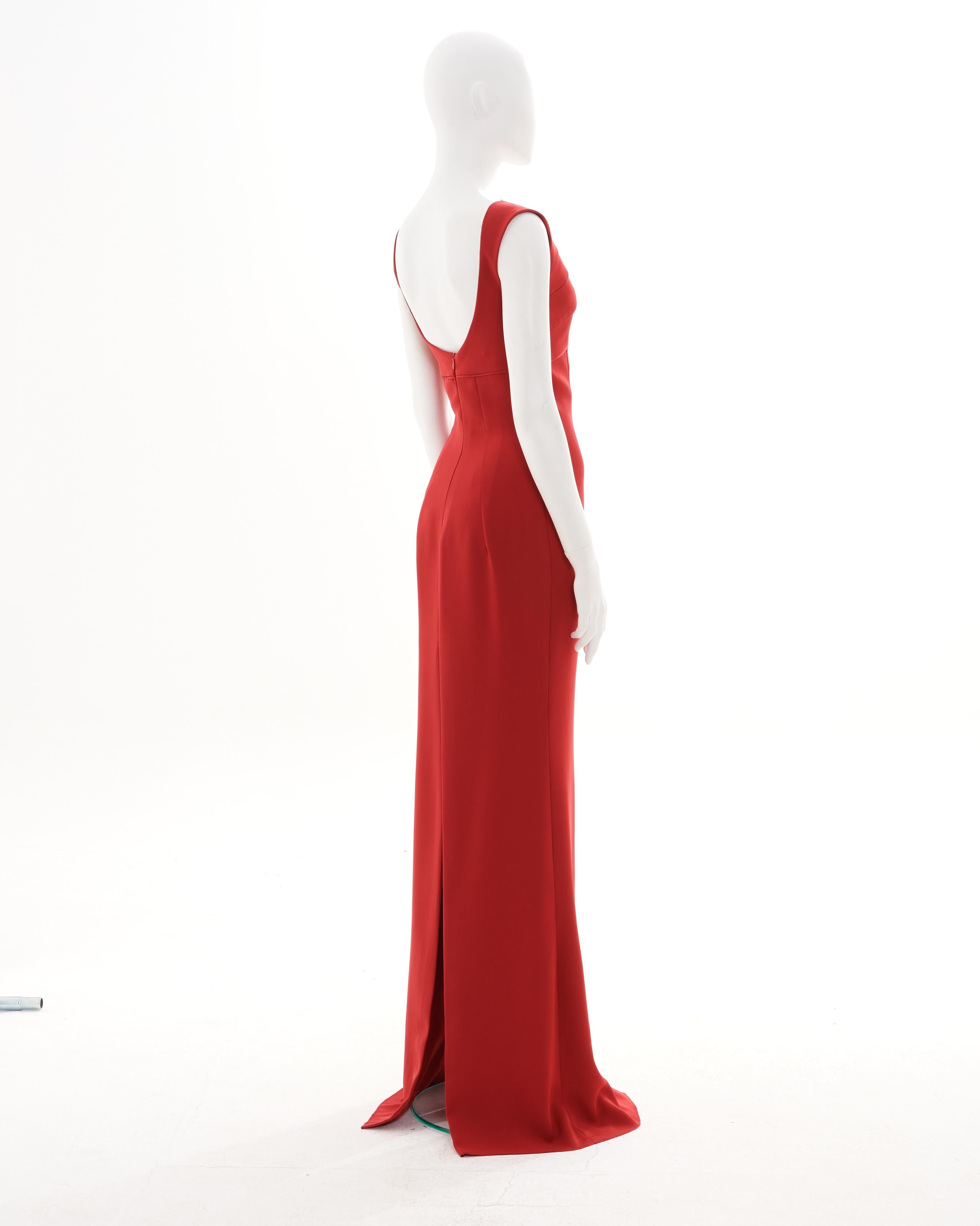 Valentino S/S 1992 Vestido largo rojo en Excelente Estado en Milano, IT