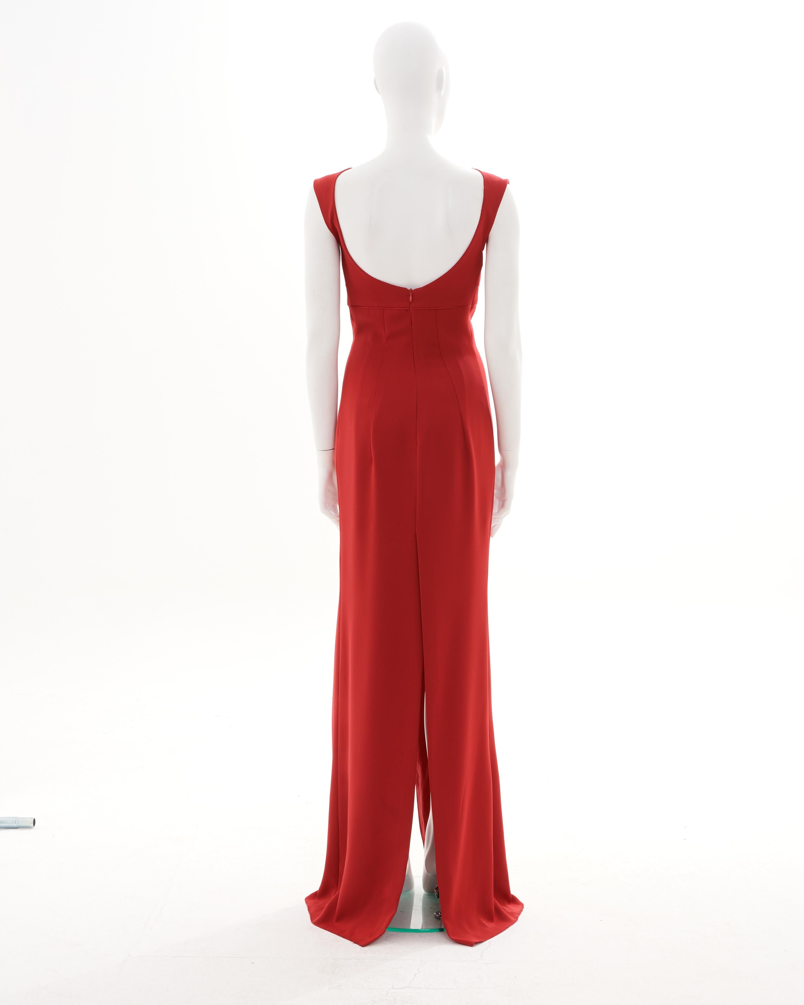 De las mujeres Valentino S/S 1992 Vestido largo rojo