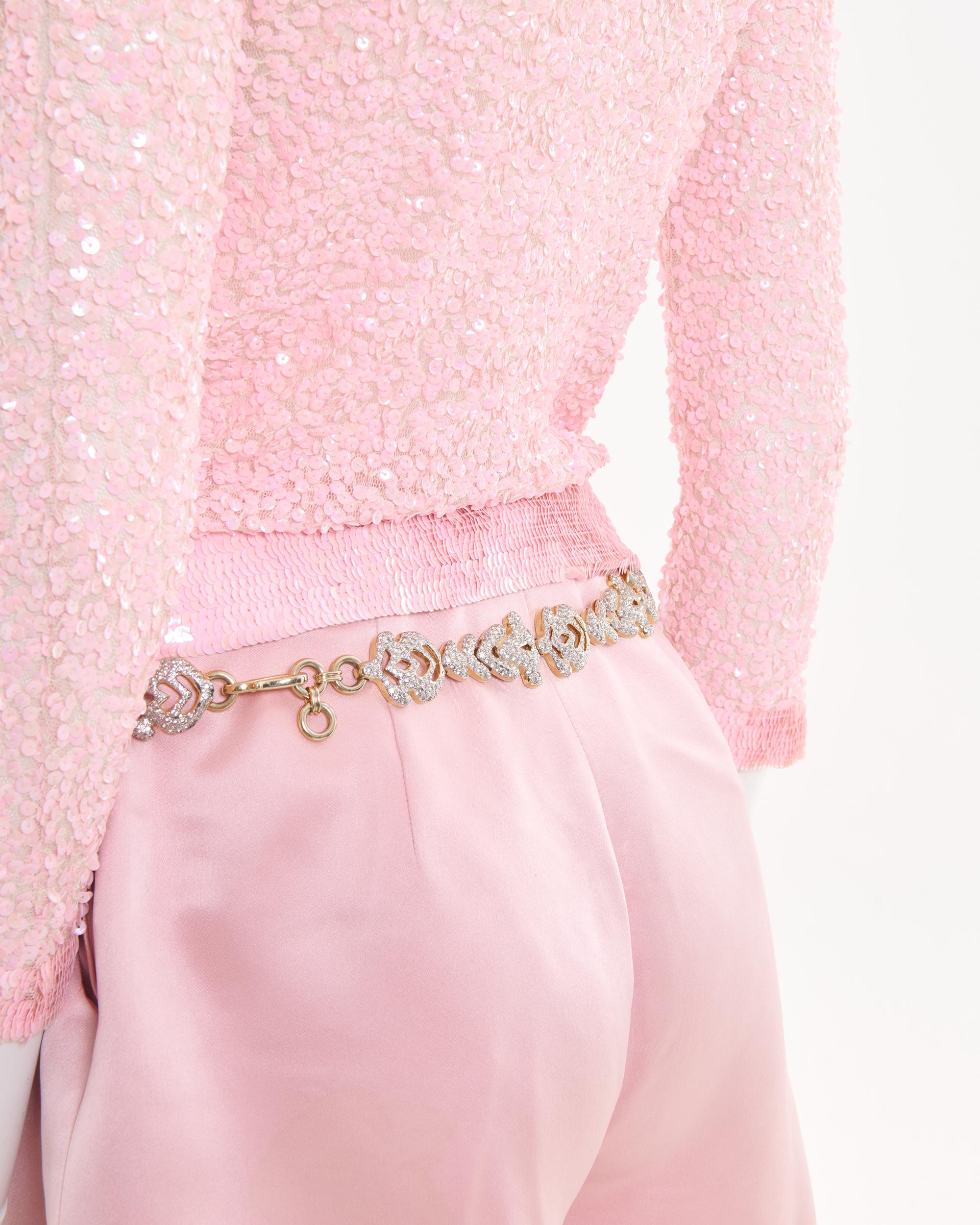 Valentino S/S 1995 Pink sequined four pieces set  For Sale 7