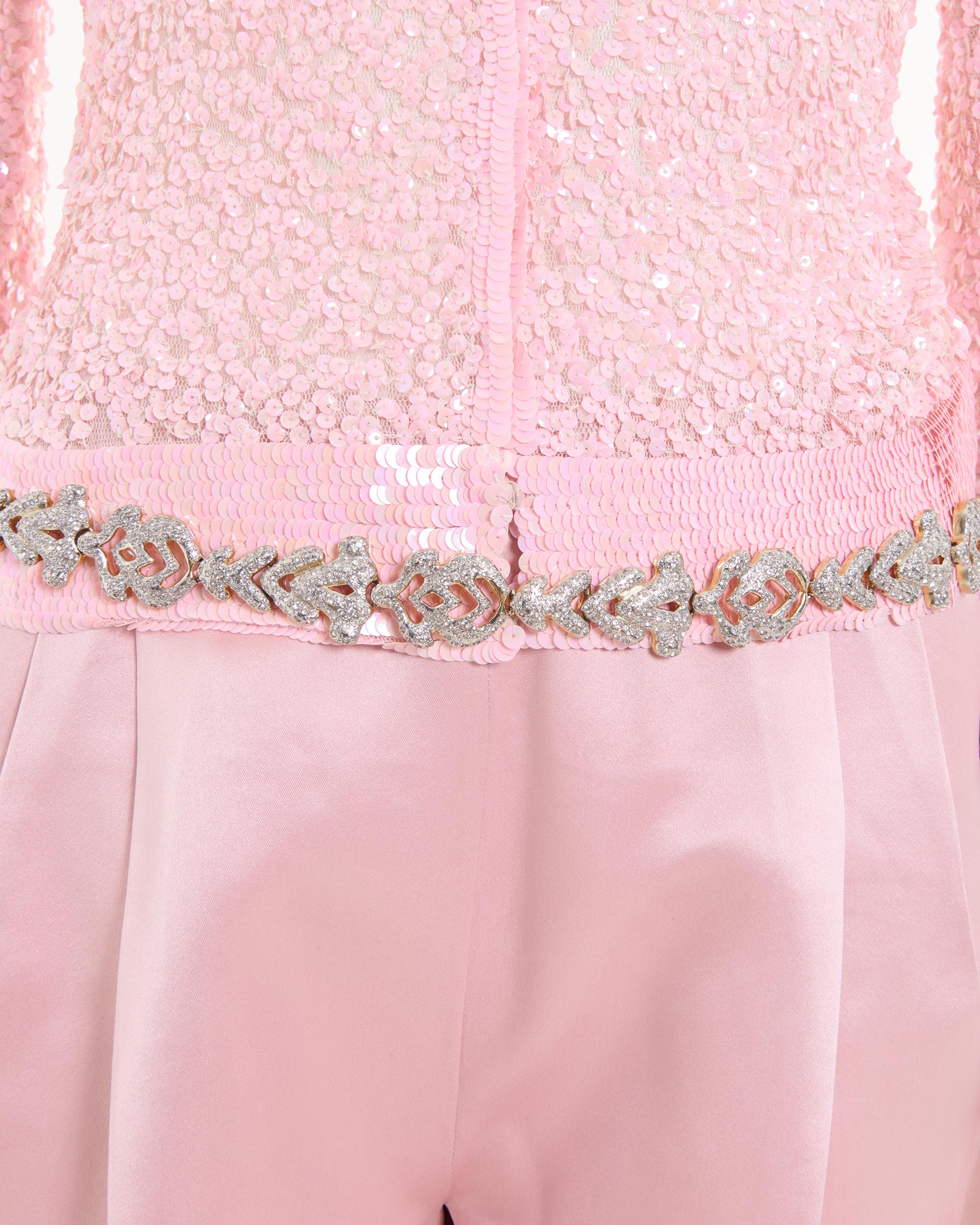 Valentino S/S 1995 Pink sequined four pieces set  For Sale 5