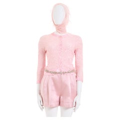 Valentino S/S 1995 Rosa paillettenbesetztes vierteiliges Set 