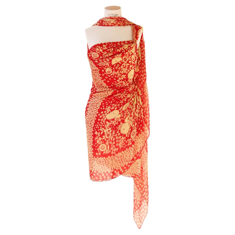 beige wrap with red dress Frances Valentine Whitney Wrap Dress, Red / M