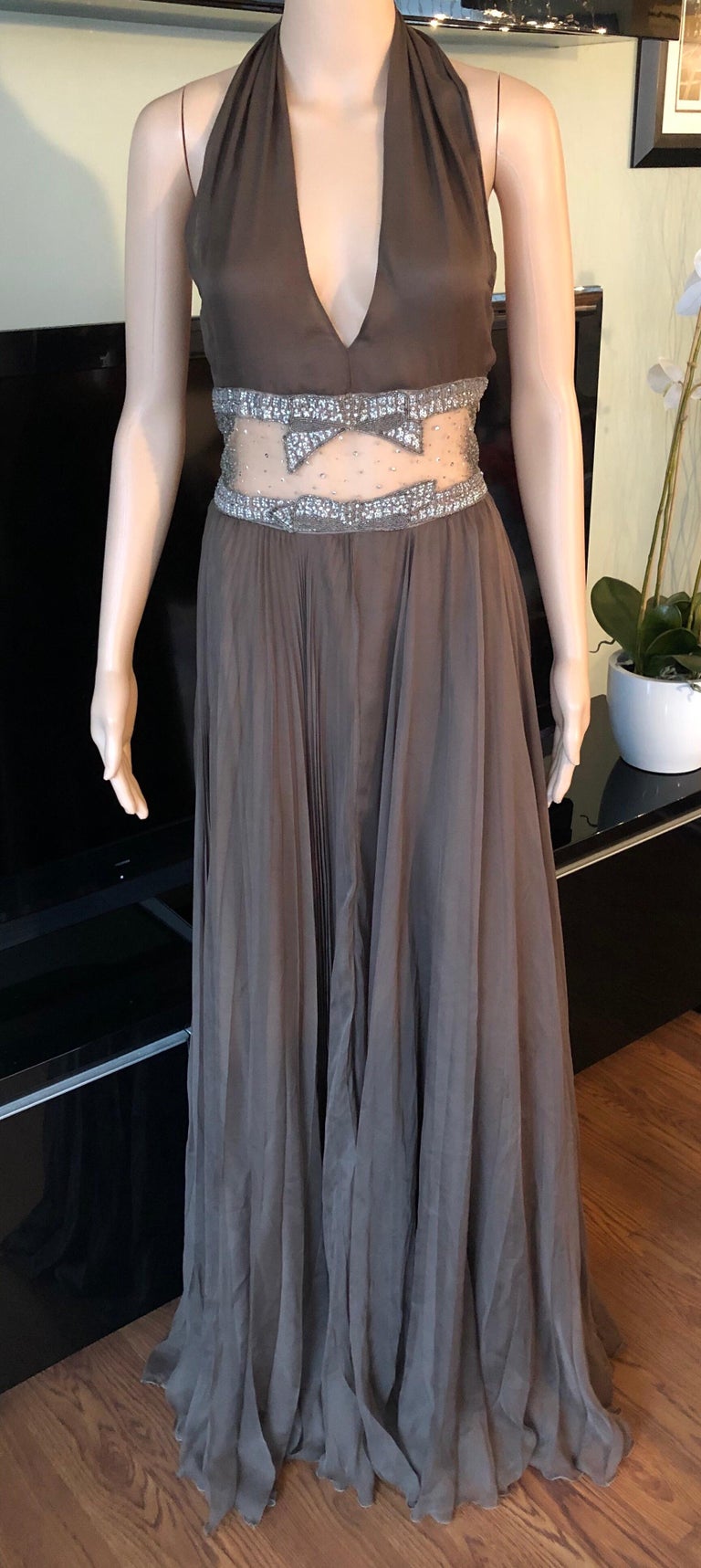 Valentino S/S 2001 Runway Sheer Panel Embellished Brown Dress Gown at 1stDibs | valentino brown dress, 2001 dress, valentino 2001 Valentino S/S 2001 Runway Sheer Panel Embellished Brown Dress Gown at 1stDibs | valentino brown dress, 2001 dress, valentino 2001