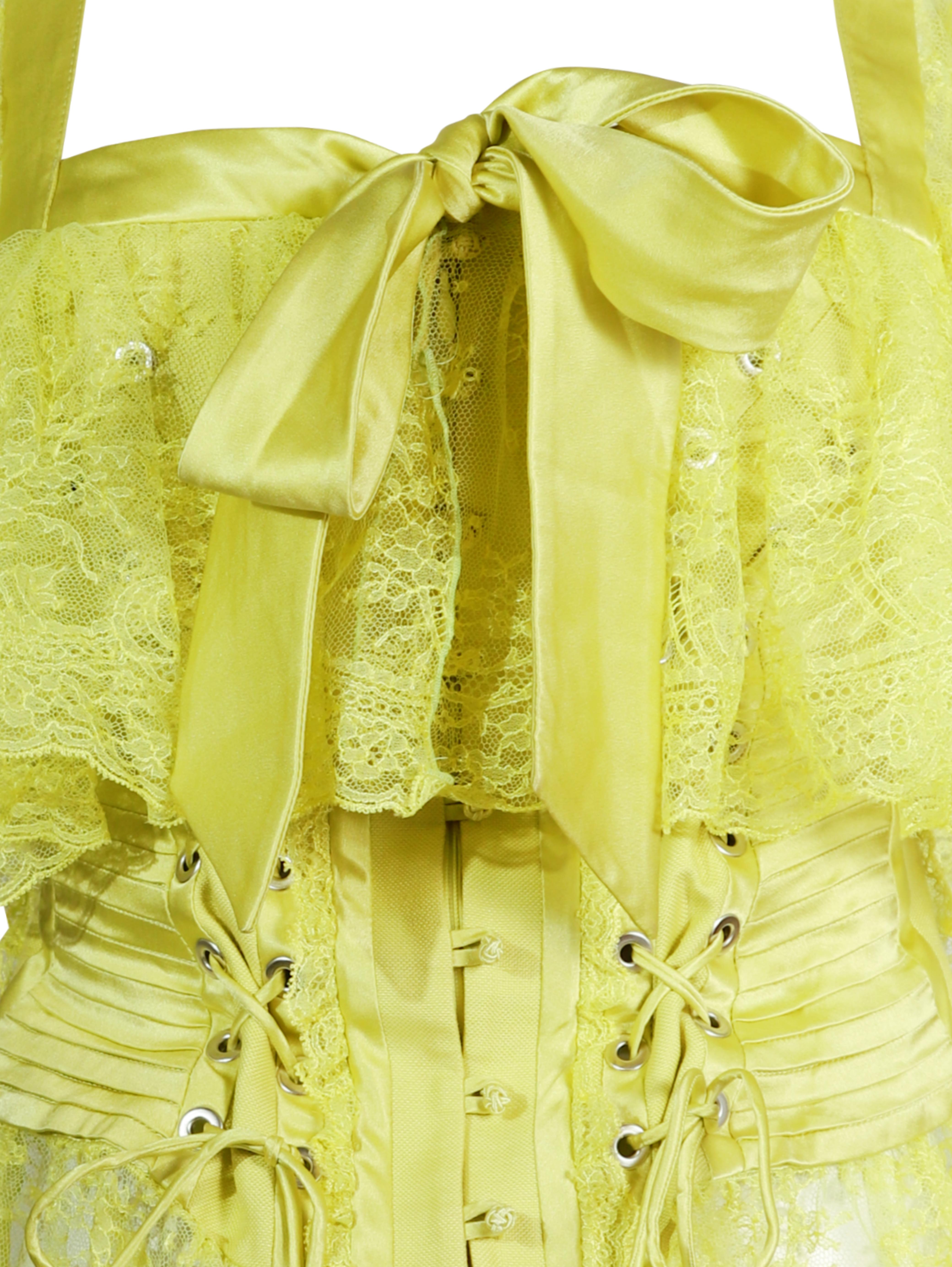 VALENTINO S/s 2004 Corsé Verde Claro Visto En La Pasarela en venta 6