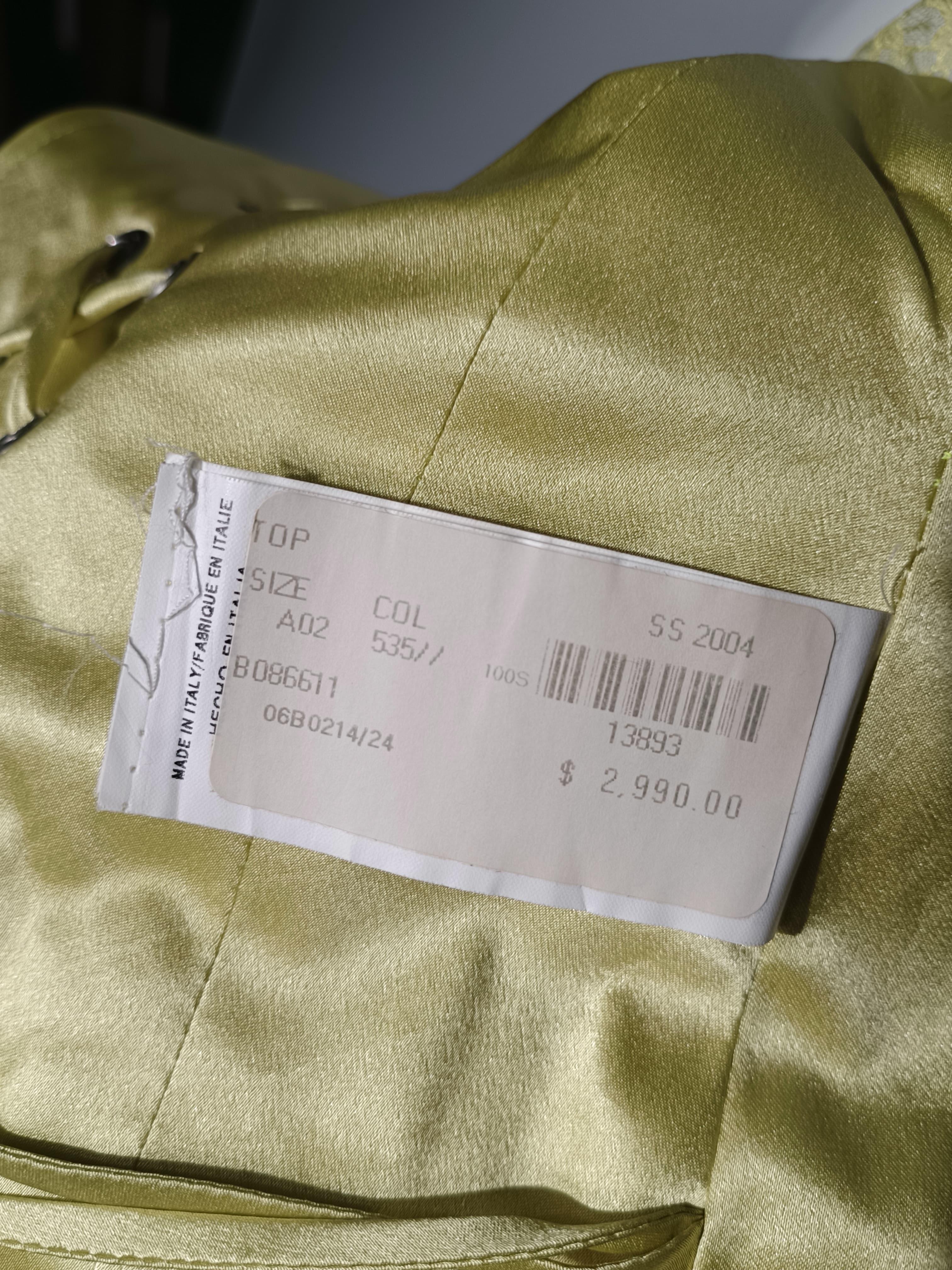 VALENTINO S/s 2004 Corsé Verde Claro Visto En La Pasarela en venta 8