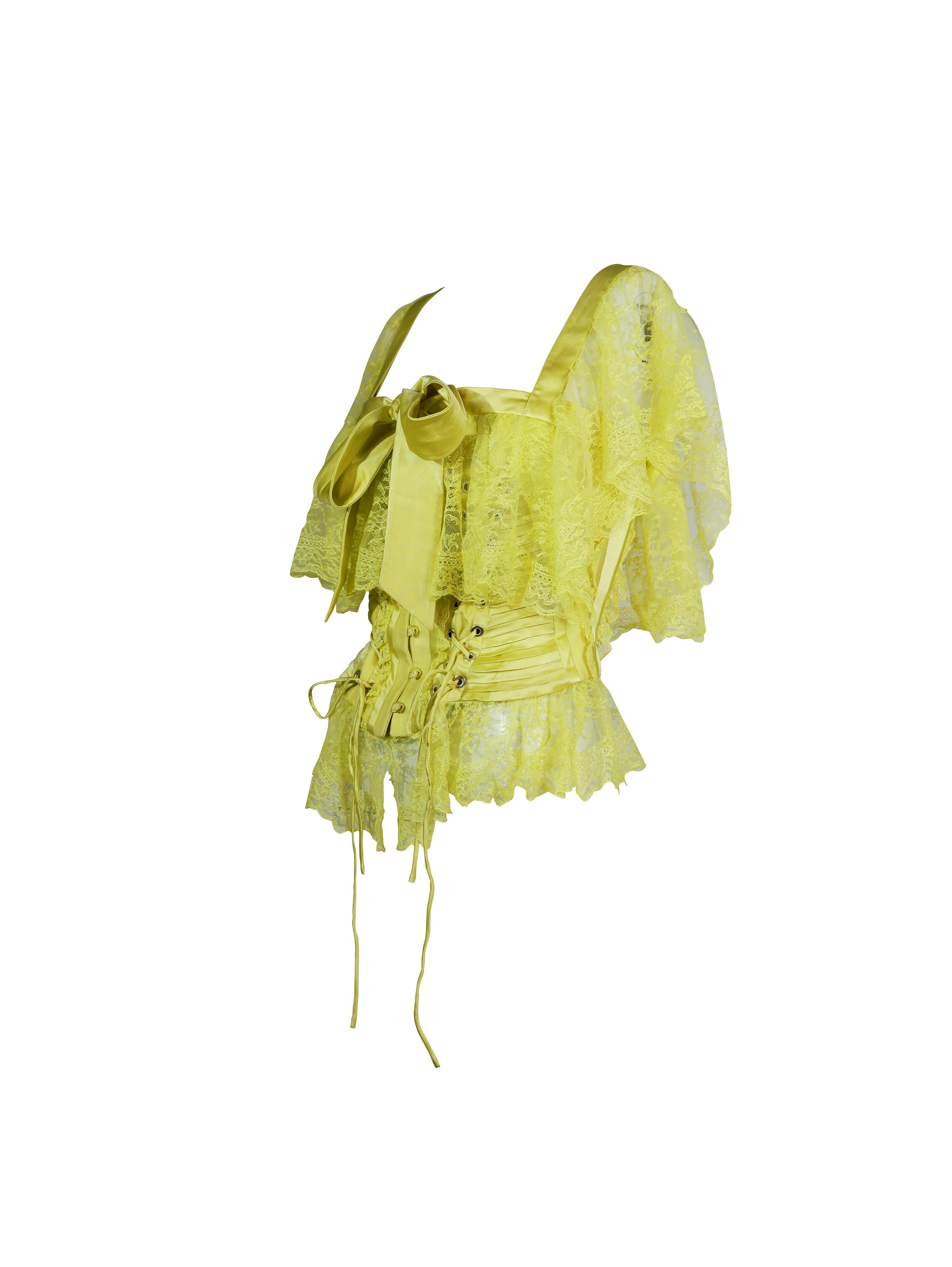VALENTINO S/s 2004 Corsé Verde Claro Visto En La Pasarela en venta 1