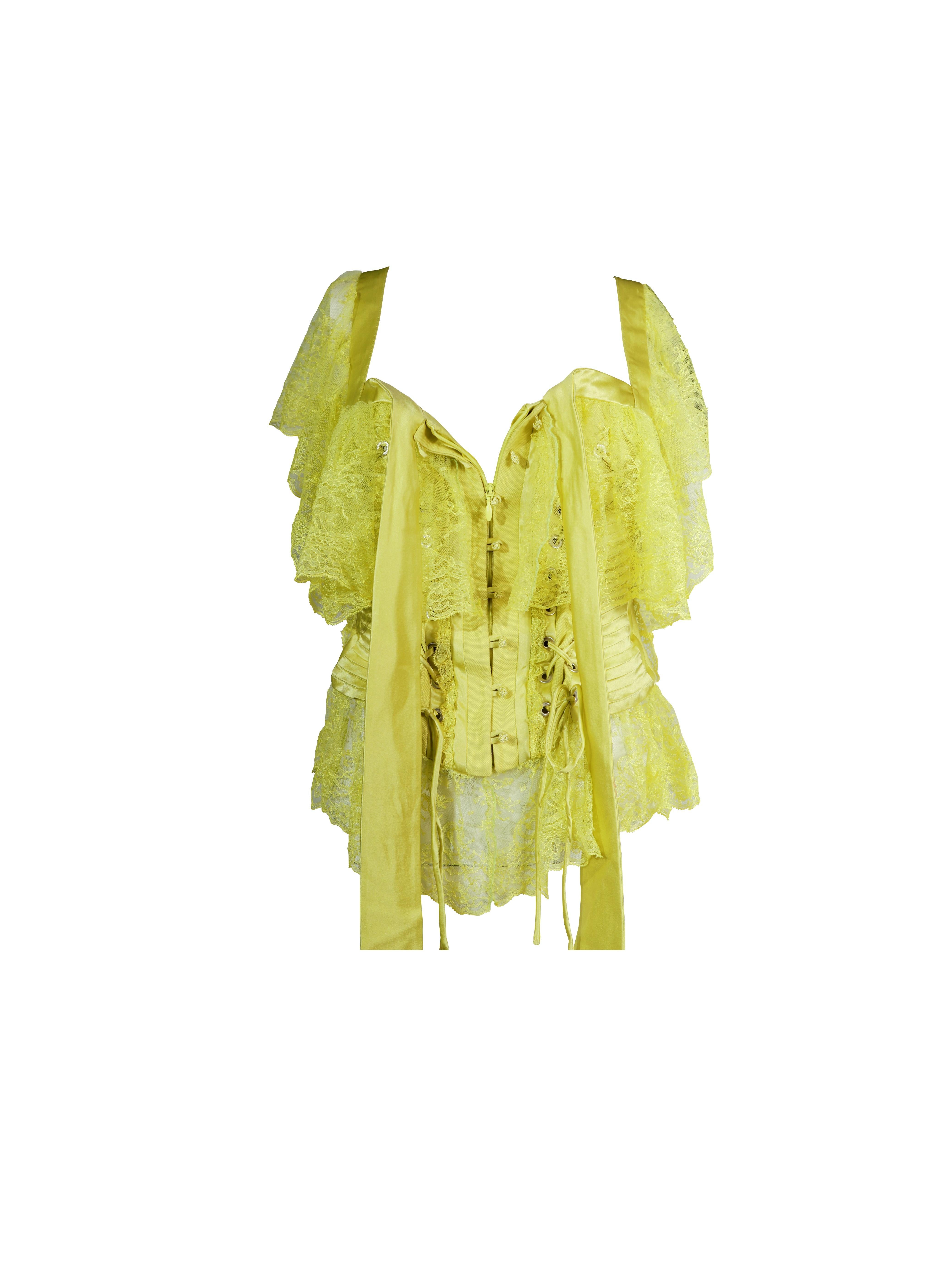 VALENTINO S/s 2004 Corsé Verde Claro Visto En La Pasarela en venta 3